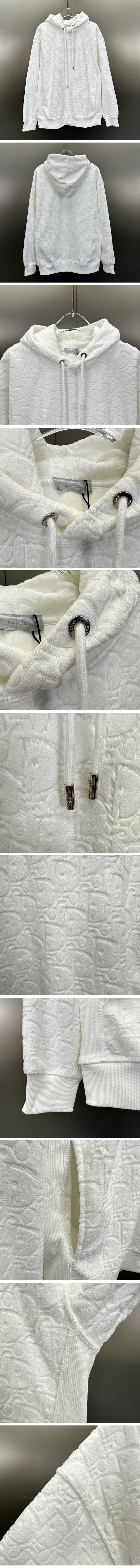 極N級 Dior Oblique Sweat Parker ディオール オブリーク スウェット パーカー ホワイト