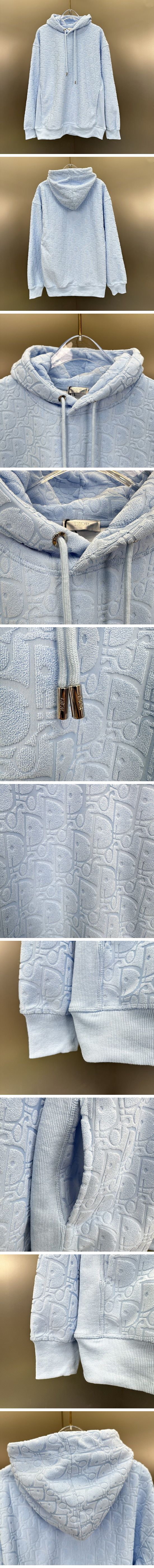 極N級 Dior Oblique Sweat Parker ディオール オブリーク スウェット パーカー ブルー