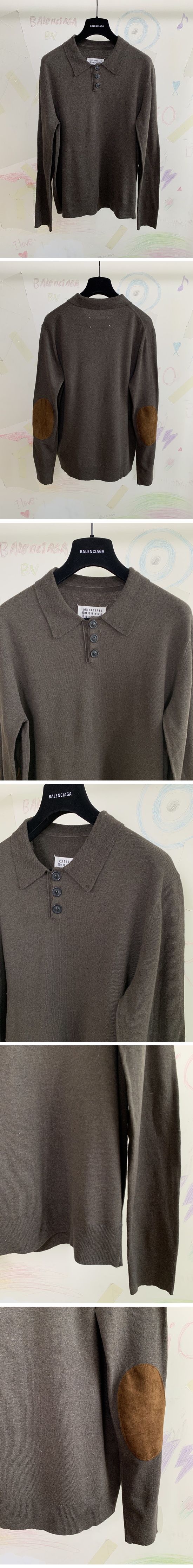 Maison Margiela Brown Patch L/S Polo Shirt メゾンマルジェラ ブラウン パッチ L/S ポロシャツ