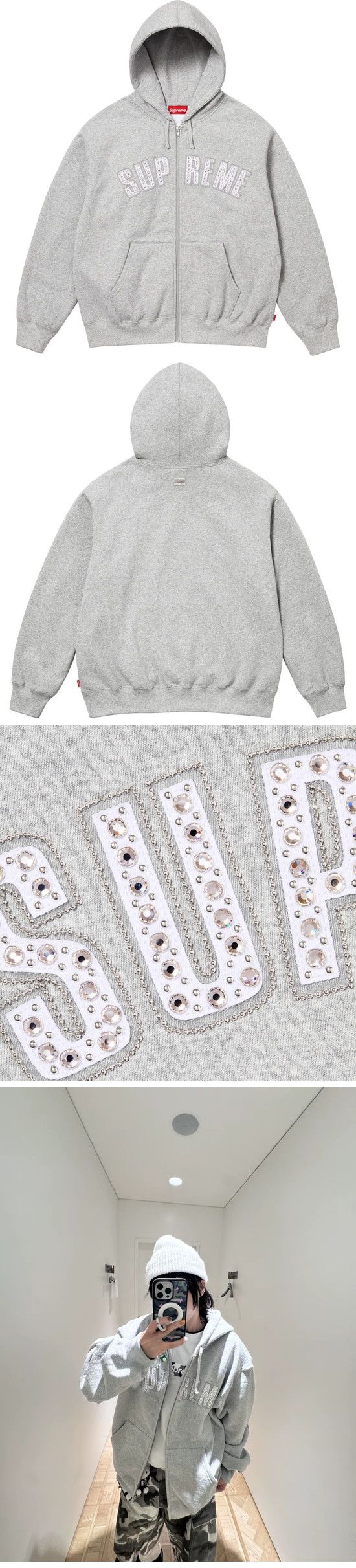 Supreme x BB Simon Zip-Up Parker シュプリーム x BB サイモン ジップアップ パーカー グレー