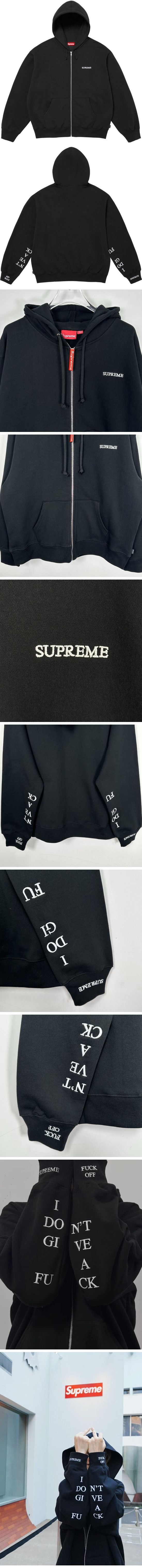 Supreme FW25 I Don't Give a Fuck Zip-Up Parker シュプリーム アイ ドント ギヴ ア ファック パーカー ブラック