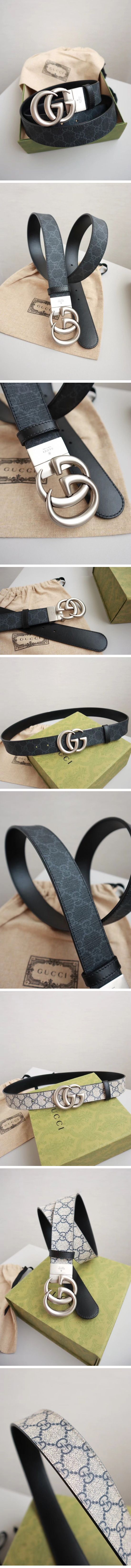 Gucci GG Rétro Buckle GG Leather Belt グッチ GG レトロ バックル GG レザー ベルト