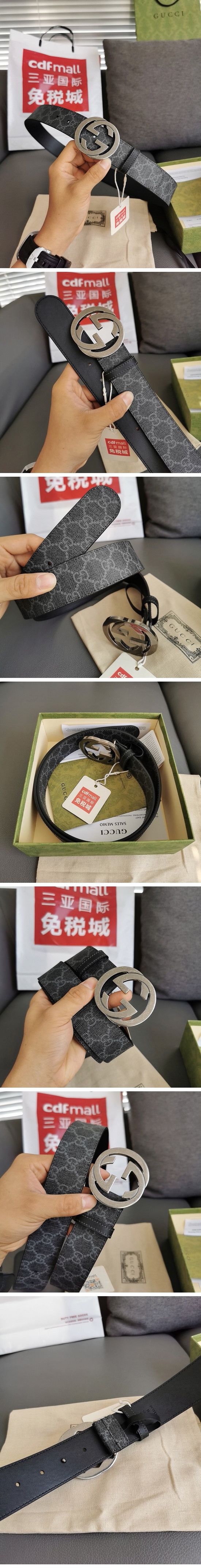 Gucci GG Buckle Black Leather Belt グッチ GG バックル ブラック レザー ベルト