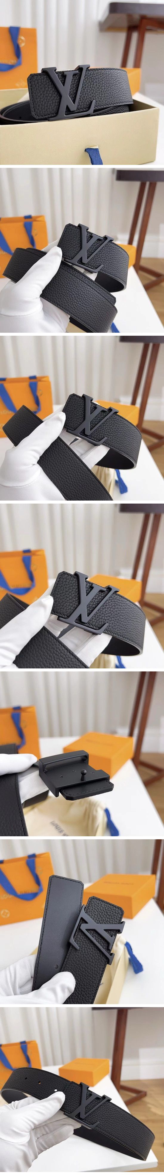 Louis Vuitton Leather LV Buckle Belt ルイヴィトン レザー LV バックル ベルト ブラック
