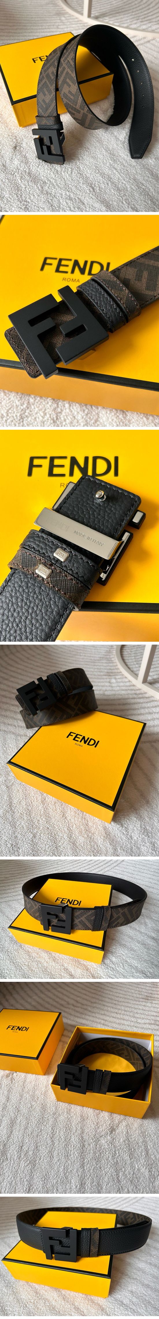 Fendi FF Buckle Reversible Belt フェンディー FF バックル リバーシブル ベルト ブラウン