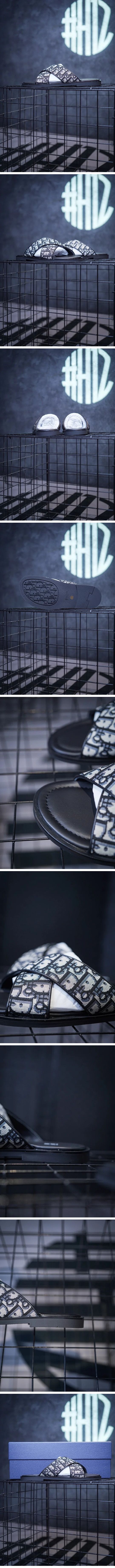 Dior Aqua Oblique Jacquard Slide Beige ディオール アクア オブリーク ジャカード サンダル ベージュ
