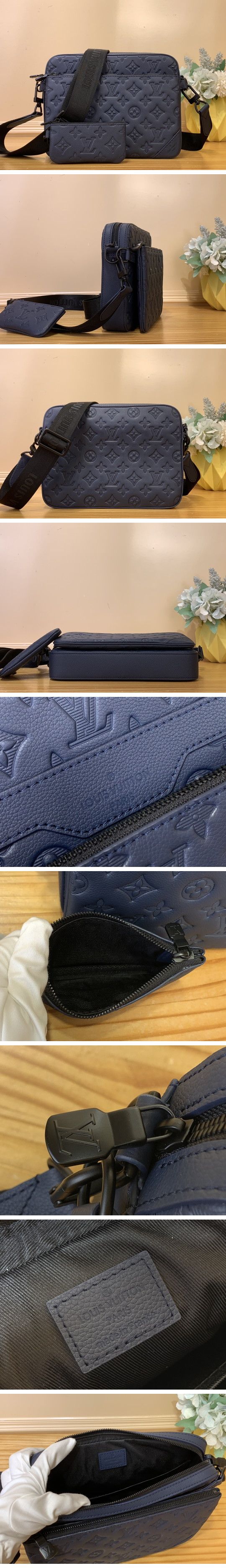 Louis Vuitton Trio Monogram Shoulder Bag M14785 ルイヴィトン トリオ モノグラム ショルダーバッグ ネイビー N級