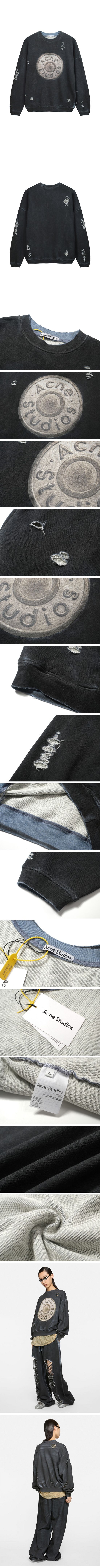Acne Studios Distressed Crew Neck Sweat Shirt アクネストゥディオス ディストレスド クルーネック スウェット