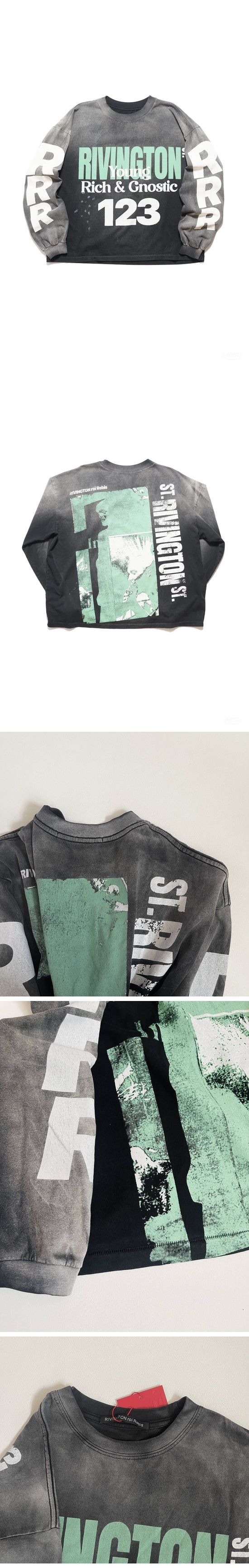 RRR123 Rivington Print L/S Tee アールアールアール123 リヴィントン プリント L/S Tシャツ ブラック