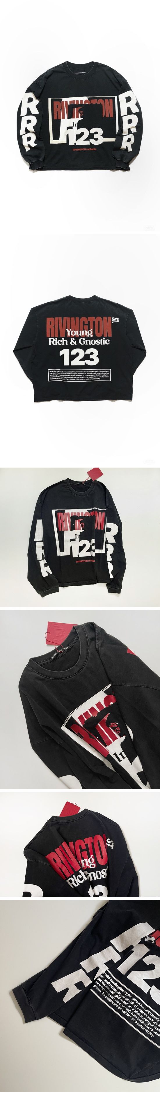 RRR123 Rivington Graphic Print L/S Tee アールアールアール123 リヴィントン グラフィック プリント L/S Tシャツ ブラック