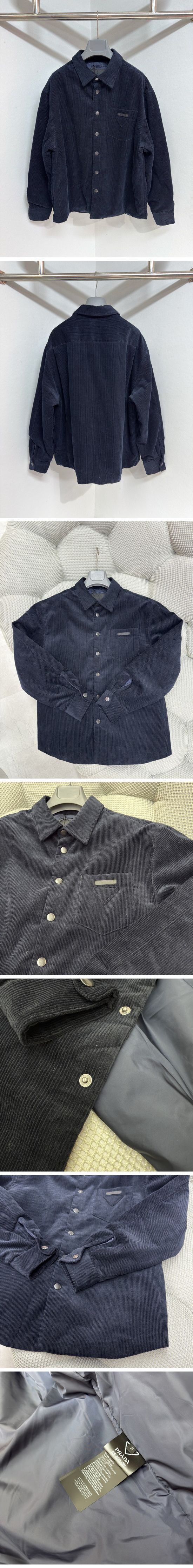 極N級 Prada Corduroy Patch Pocket Shirt プラダ コーデュロイ パッチ シャツ ジャケット