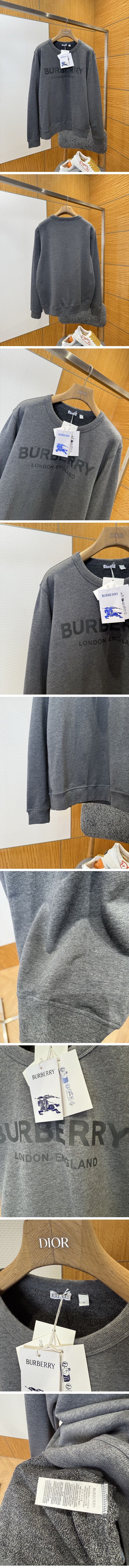 極N級 Burberry Dark Gray Sweat Shirt バーバリー ダークグレー スウェット シャツ