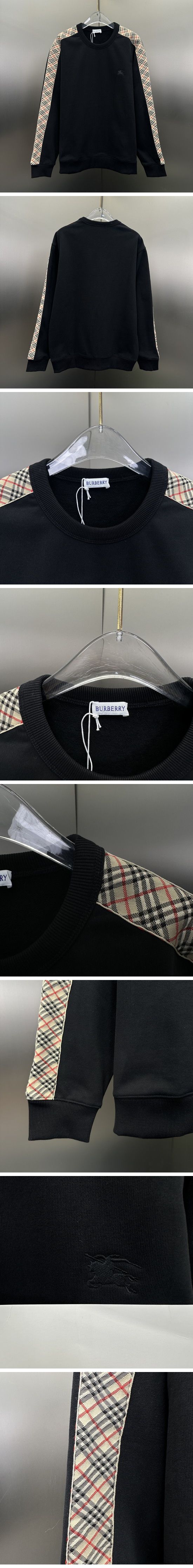 極N級 Burberry Check Trim Sweat Shirt バーバリー チェックトリム スウェット シャツ