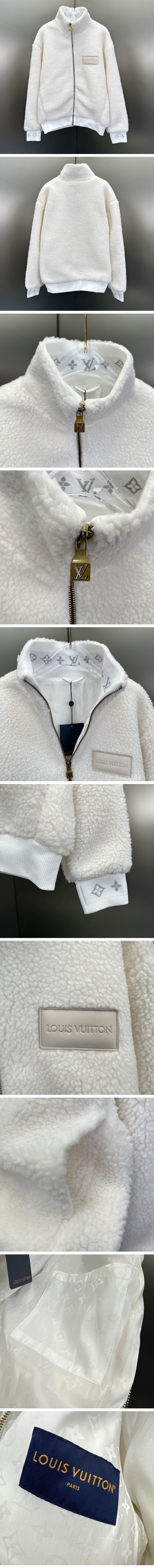 極N級 Louis Vuitton Patch Fleece Jacket ルイヴィトン パッチ フリース ジャケット ホワイト