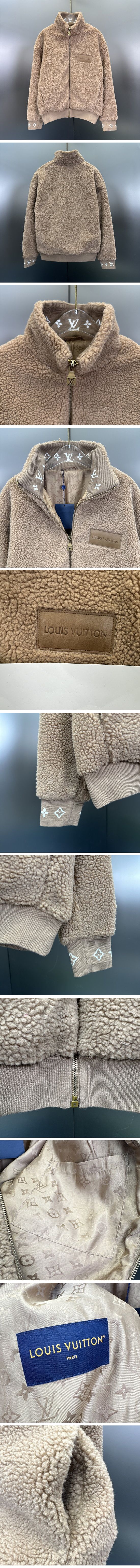 極N級 Louis Vuitton Patch Fleece Jacket ルイヴィトン パッチ フリース ジャケット ブラウン