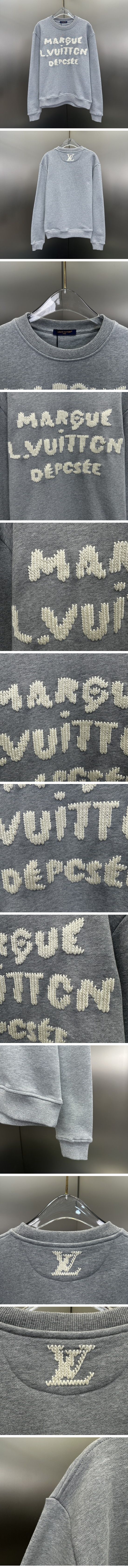 極N級 Louis Vuitton Embroidery Signature Sweat Shirt ルイヴィトン エンブロイダリー シグネチャー スウェットシャツ