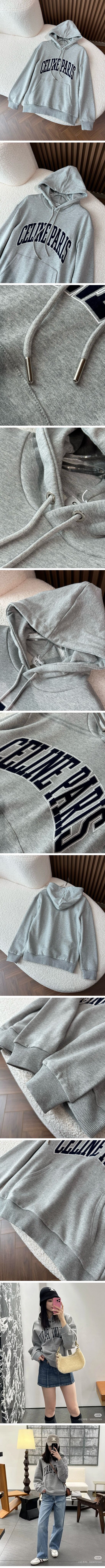 極N級 Celine Ladies Cotton Hoodie セリーヌ レディース コットン パーカー