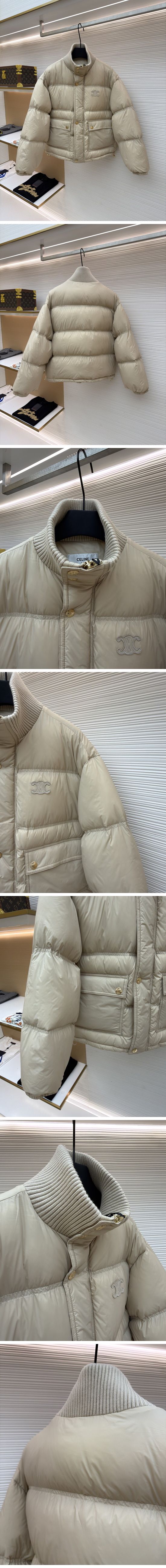 極N級 Celine Ladies Triomphe Puffer Jacket Beige セリーヌ レディース トリオンフ ダウンジャケット ベージュ