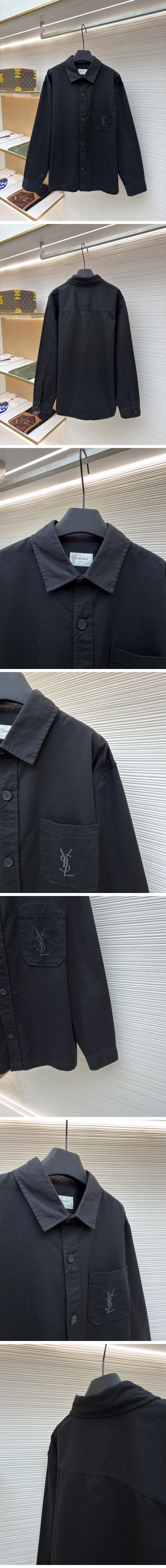 極N級 Saint Laurent Cassandre Logo Over Shirt サンローラン カサンドラ ロゴ オーバー シャツ