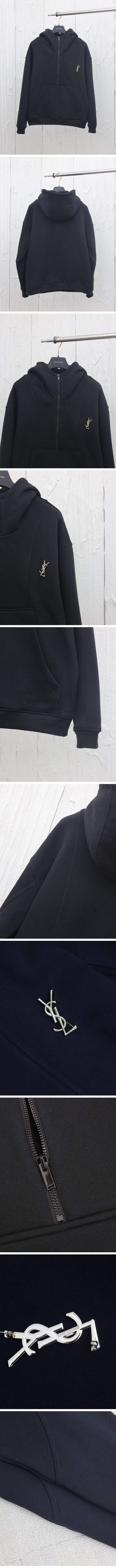 極N級 Saint Laurent Cassandre Logo Zip-Up Parker サンローラン カサンドラ ロゴ ジップアップ パーカー