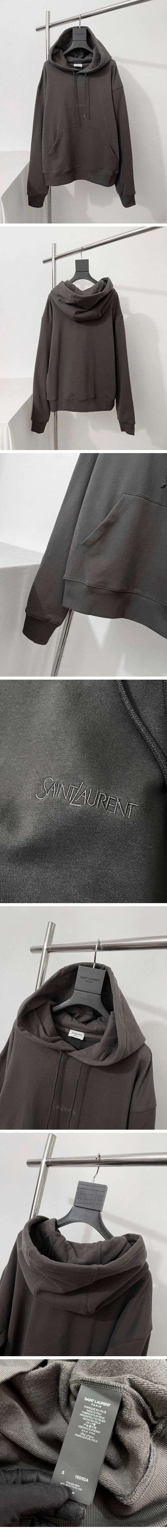 極N級 Saint Laurent Embroidery Logo Parker サンローラン エンブロイダリー ロゴ パーカー