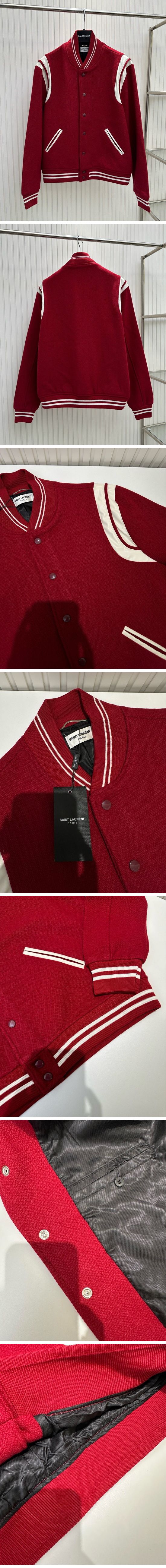 極N級 Saint Laurent Teddy Jacket サンローラン テディ ジャケット レッド