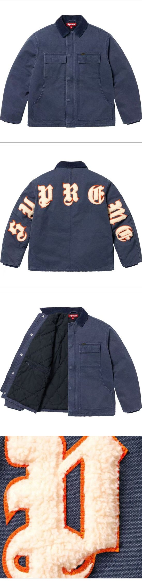 Supreme 25SS Old English Jacket シュプリーム 25SS オールド イングリッシュ ジャケット ネイビー