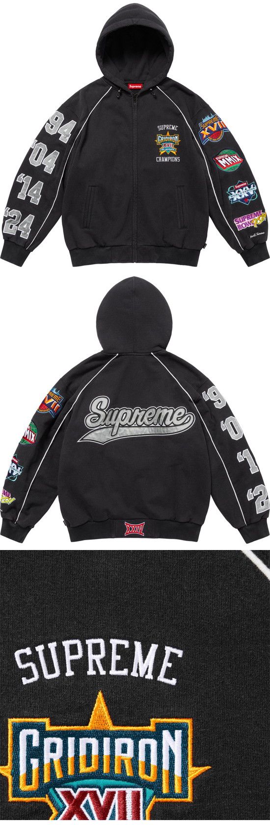 Supreme 24SS Play Off Zip-Up Sweat Parker シュプリーム 24SS プレイオフ ジップアップ スウェットパーカー ブラック