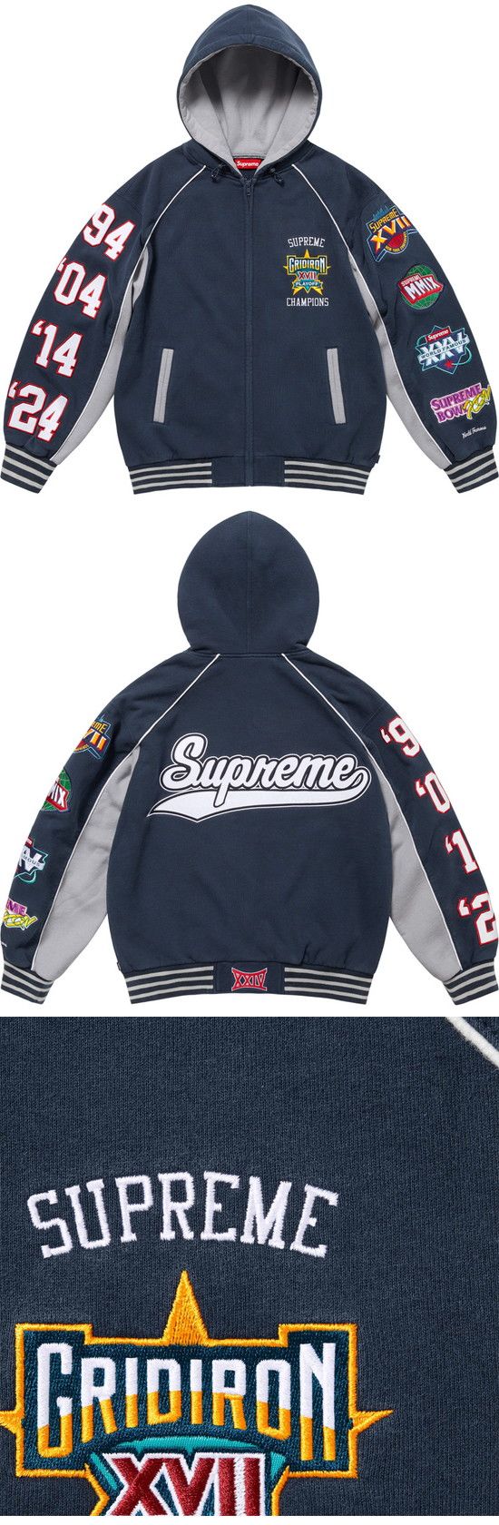 Supreme 24SS Play Off Zip-Up Sweat Parker シュプリーム 24SS プレイオフ ジップアップ スウェットパーカー ネイビー