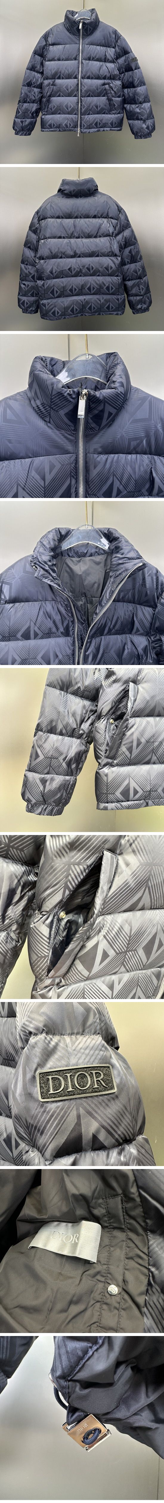 極N級 Dior Oblique Down Jacket ディオール オブリーク ダウンジャケット ネイビー