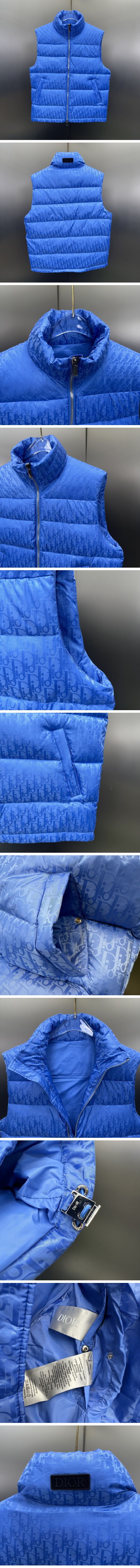 極N級 Dior Oblique Down Best ディオール オブリーク ダウン ベスト ブルー