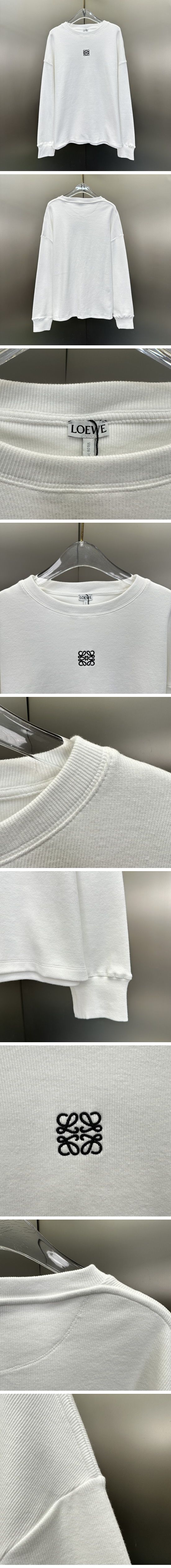 極N級 Loewe Anagram Embroidery L/S Tee ロエベ アナグラム エンブロイダリー L/S Tシャツ ホワイト