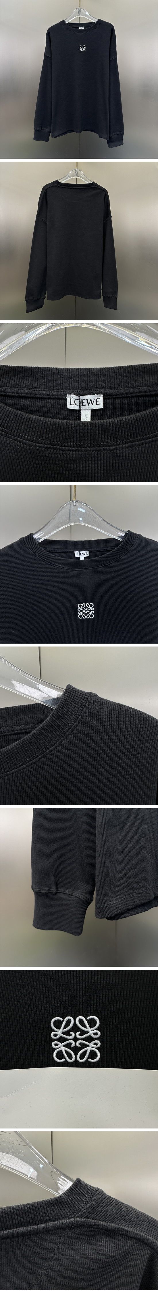 極N級 Loewe Anagram Embroidery L/S Tee ロエベ アナグラム エンブロイダリー L/S Tシャツ ブラック