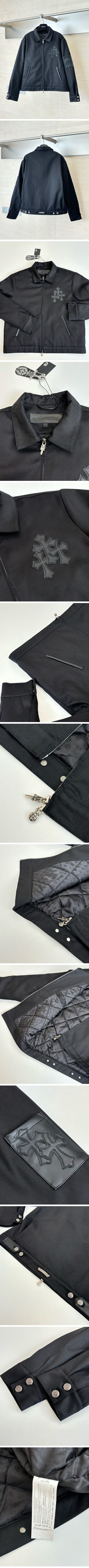 極N級 Chrome Hearts Cemetery Cross Leather Patch Work Jacket クロムハーツ セメタリークロス レザーパッチ ワークジャケット