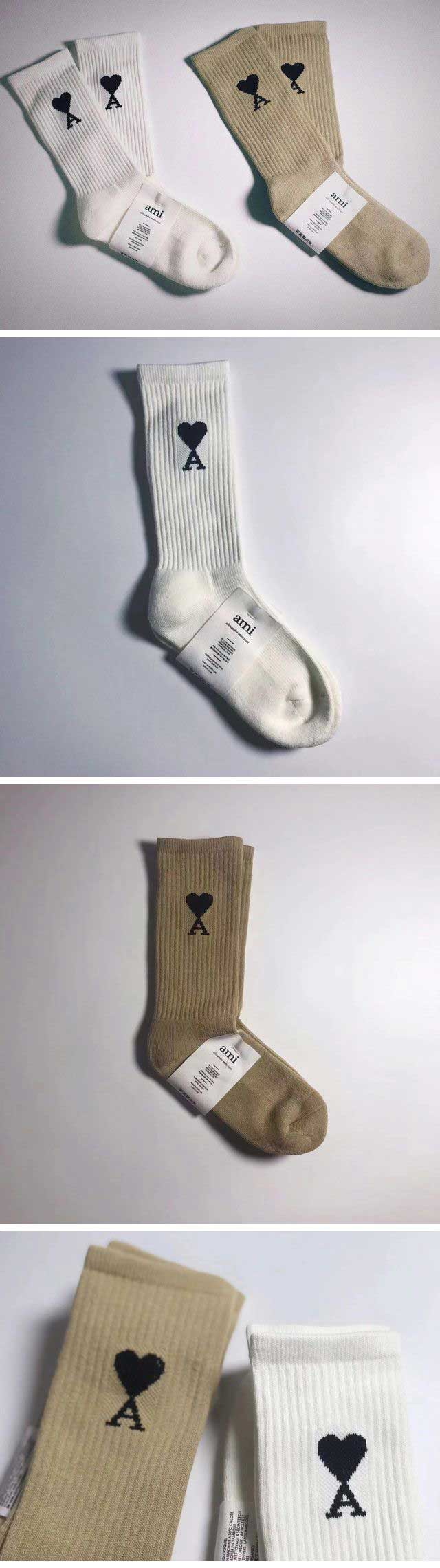 Ami Paris Black Logo Socks アミ パリス ブラックロゴ ソックス