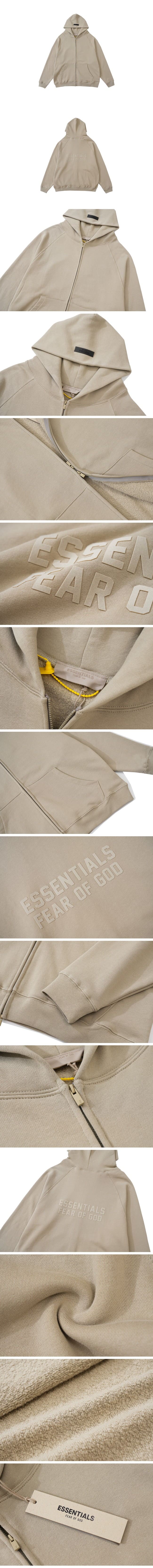 Fear of God Essentials 22FW Zipp Hoodie GreyBeige フィアオブゴッド エッセンシャルズ ジップアップ パーカー グレイベージュ