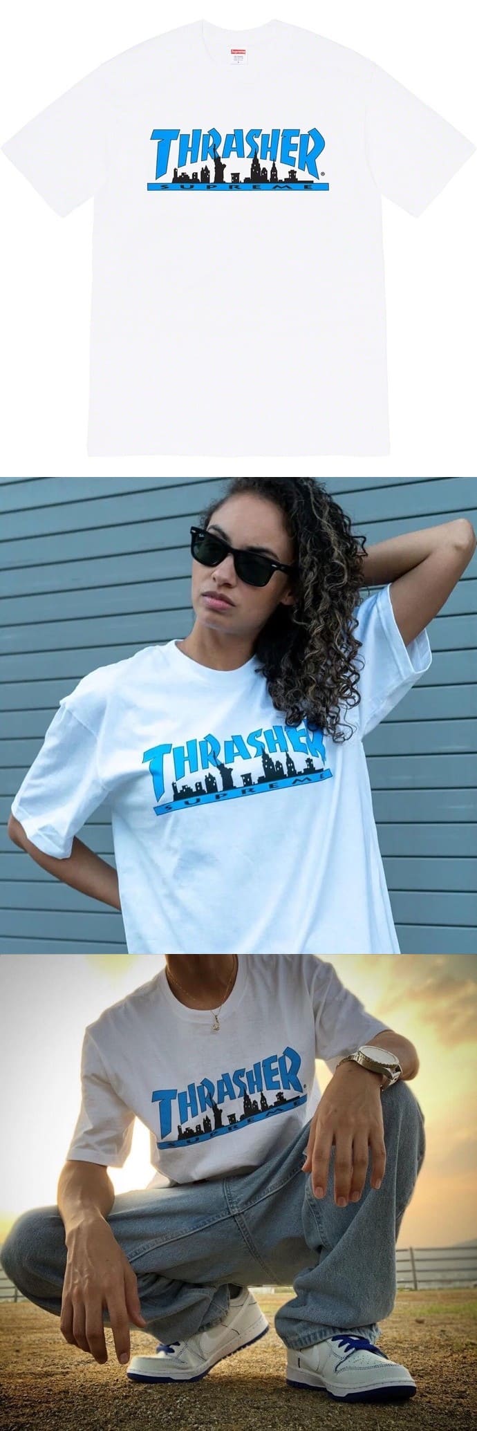 Supreme x Thrasher 21FW Skyline Tee White シュプリーム x スラッシャー 21FW スカイライン Tシャツ ホワイト