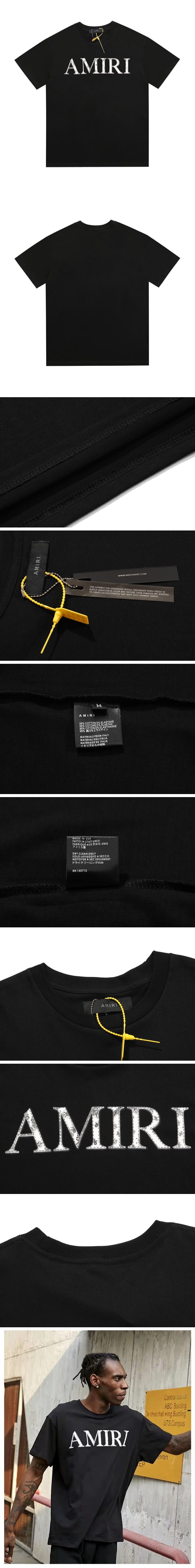Amiri Bandana Logo Tee Black アミリ バンダナ ロゴ Tシャツ ブラック