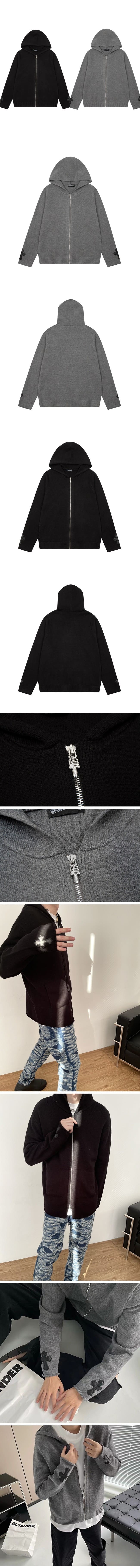 Chrome Hearts Zip Up Knit Sweater クロムハーツ ジップアップ ニットセーター