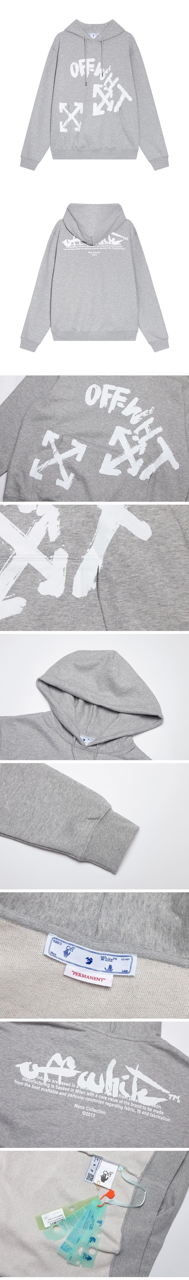 Off-White 22FW Arrows-print Hoodie Grey オフホワイト アローズプリント パーカー グレー