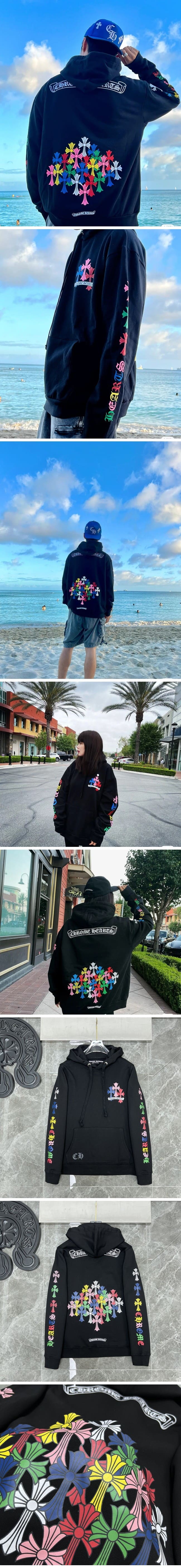 Chrome Hearts Multi Color Cross Hoodie クロムハーツ マルチカラー クロス パーカー