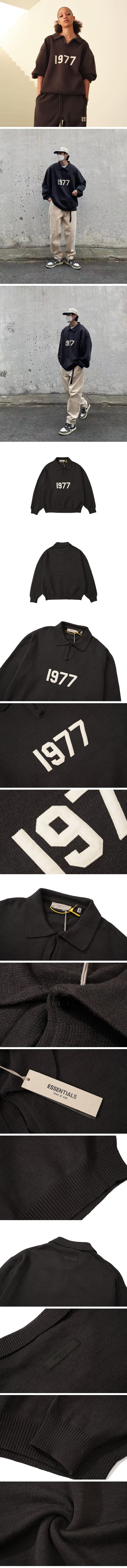 Fear of God Essentials 1977 Polo KnitSweater Black フィアオブゴッド エッセンシャルズ 1977 ポロ セーター ブラック