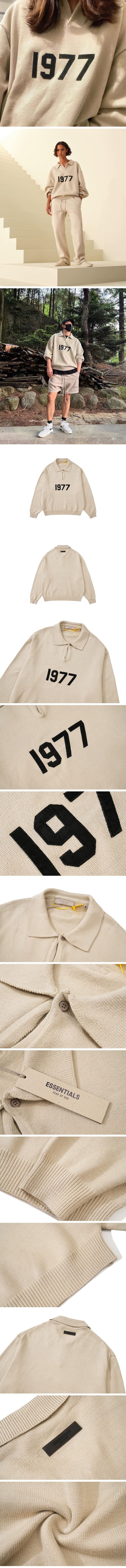 Fear of God Essentials 1977 Polo KnitSweater Beige フィアオブゴッド エッセンシャルズ 1977 ポロ セーター ベージュ