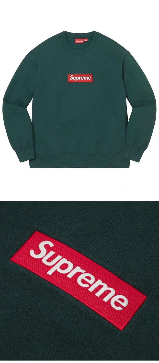 Supreme 22FW Box Logo Crewneck Dark Pine シュプリーム 22FW ボックスロゴ スウェット ダークパイン【発送時期15-20日後】