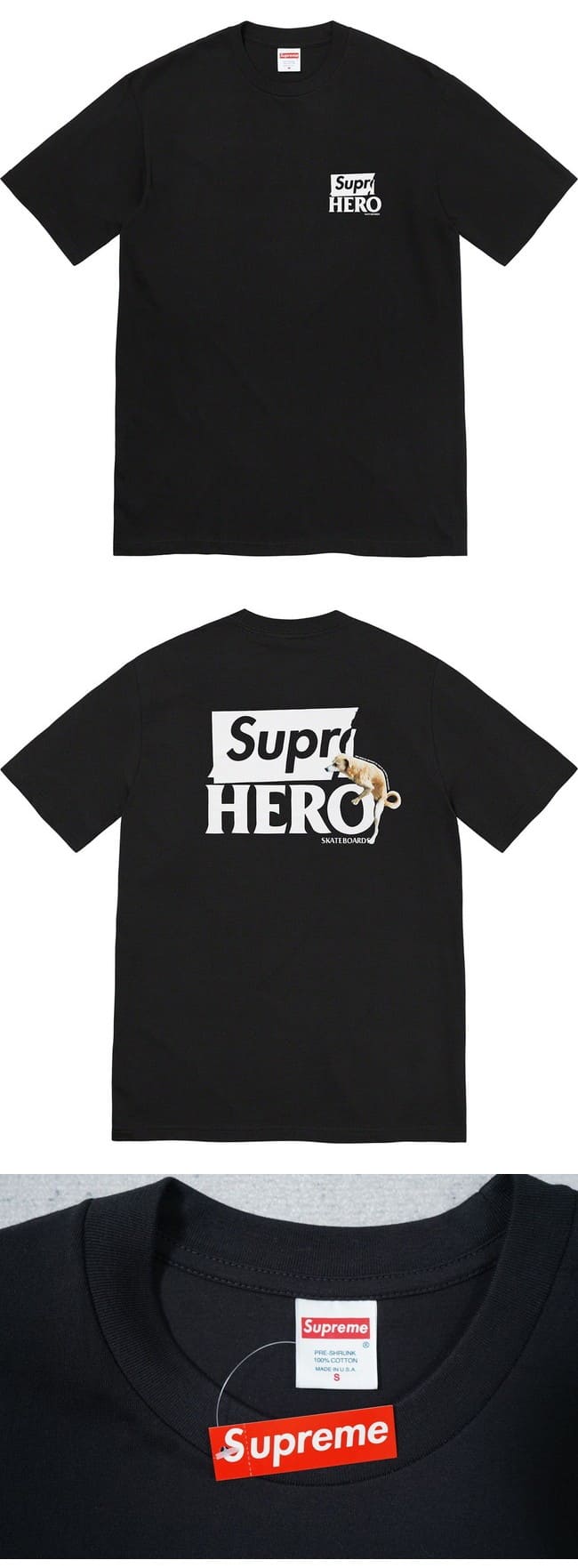 Supreme 22SS Antihero Dog Tee Black シュプリーム アンチヒーロー ドッグ Tシャツ ブラック