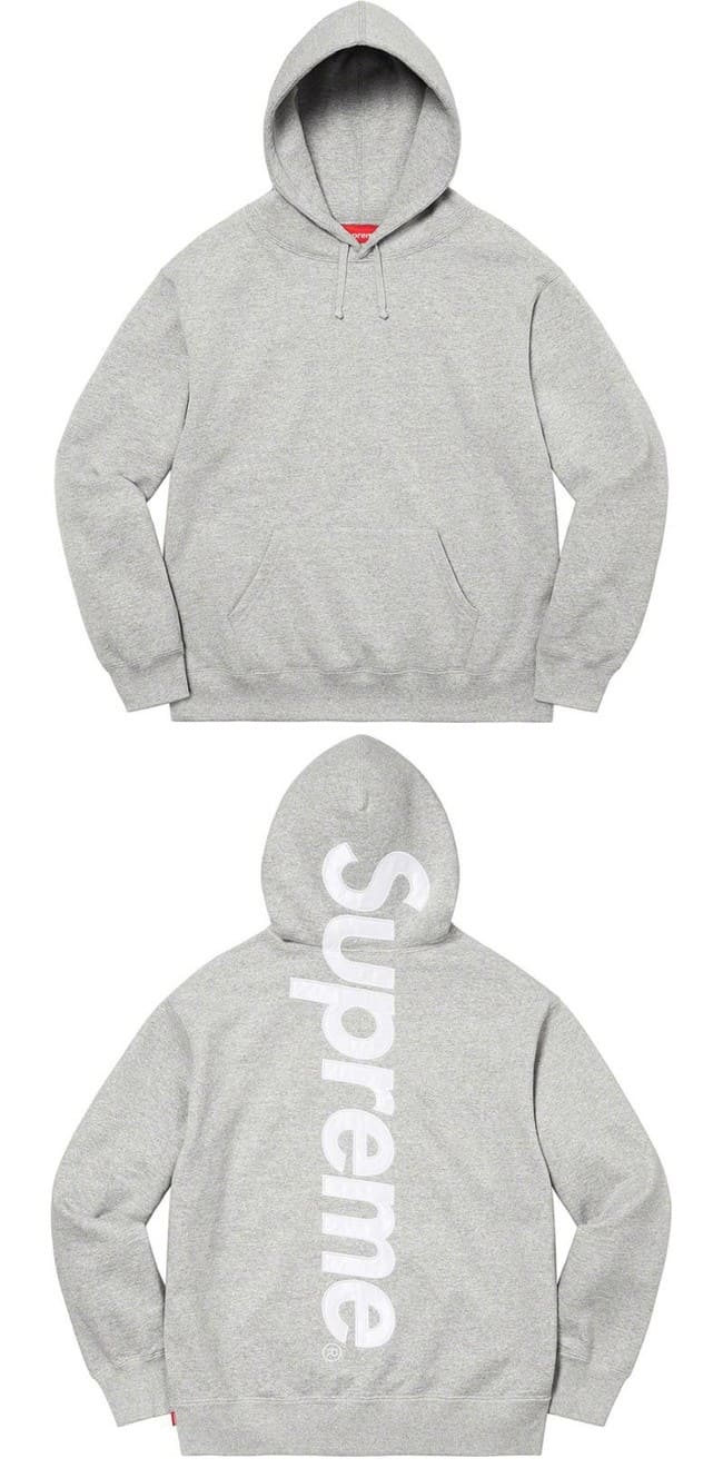 Supreme 22FW Satin Appliqué Hooded Sweatshirt Grey シュプリーム 22FW サテンアップリケ パーカー グレー