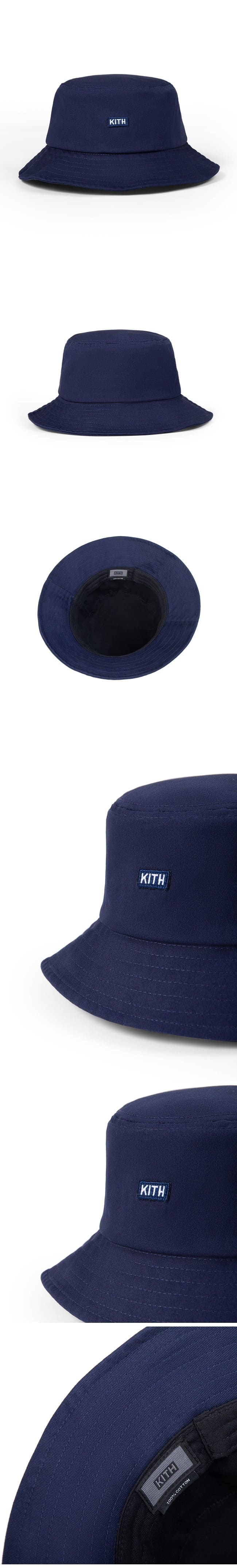 KITH Small Logo Bucket Hat Navy キス スモールロゴ バケットハット ネイビー