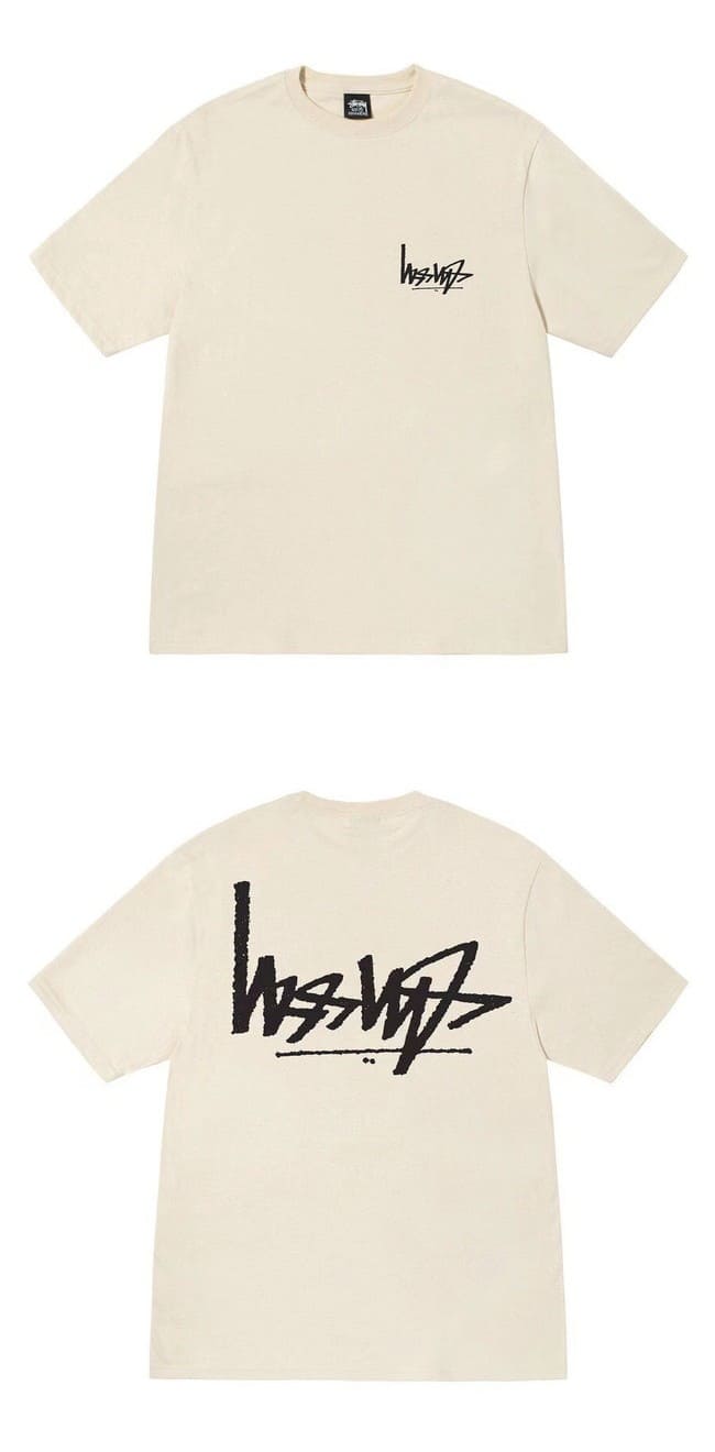 Stussy Flips The Logo Tee Beige ステューシー フリップ ロゴ Tシャツ ベージュ