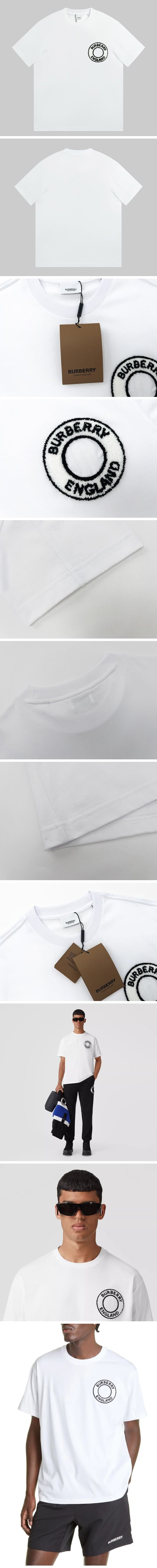 Burberry Dundalk Embroidered Cotton Logo Graphic Tee White バーバリー ダンドーク エンブロイド ロゴ Tシャツ ホワイト