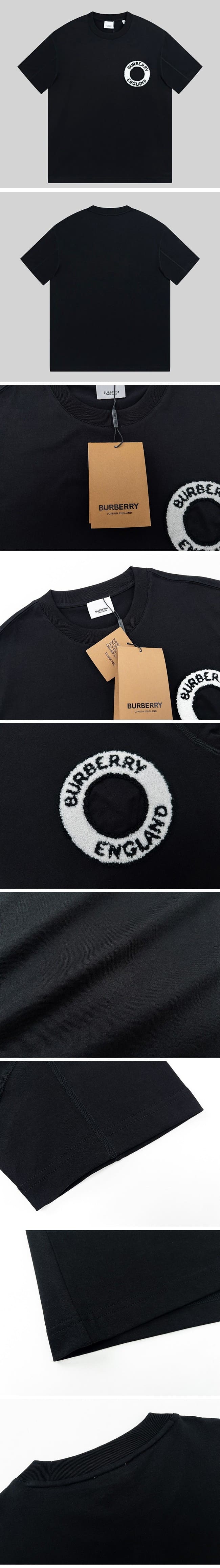 Burberry Dundalk Embroidered Cotton Logo Graphic Tee Black バーバリー ダンドーク エンブロイド ロゴ Tシャツ ブラック